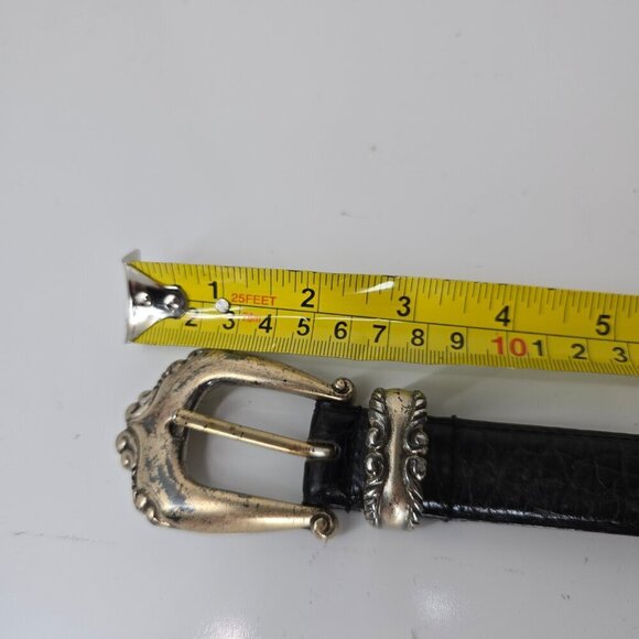 VTG Hunt Club Cowhide Leather Embossed Ornate Belt Black Sz M Taiwan main image 2